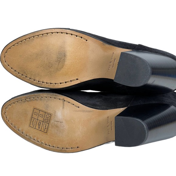 Rag & Bone Womens Newbury Classic Black Suede Back Zip Ankle Booties Size 11 - Picture 6 of 9